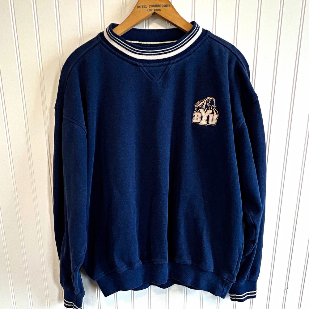 Gear for Sports BYU Cougars embroidered logo crewneck fleece sweatshirt navy S